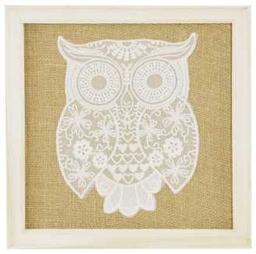 [S-V9184170000] Quadro pizzo gufo cm30x30