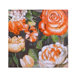 [S-V4615630000] Quadro Stampa Fiori Arancione 80x80x3 cm