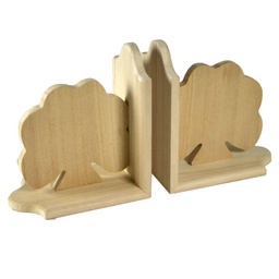 [S-V5029420000] Reggilibri coppia in legno con albero 19x17x19 cm
