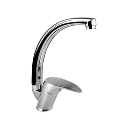 [S-FZ56930] Rubinetto miscelatore da cucina canna in acciaio finitura cromo h.26x10,3 cm