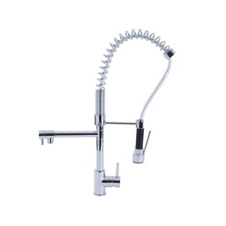 [S-FZ33727] Rubinetto miscelatore per cucina con doccetta finitura cromo h.66x32 cm