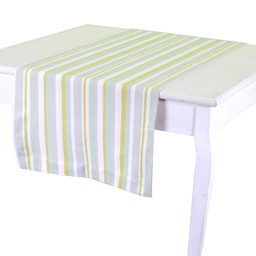 [S-V7913310000] Runner verde tinto in filo cm50x150 con righe