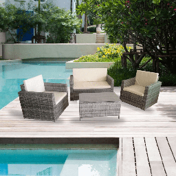 [S-FZ99639] Salotto da giardino WRS066G rattan grigio WRS066G