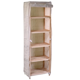 [S-V6453690000] Scaffale in legno naturale a 5 piani rettangolare - 42x28x139 cm