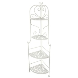 [S-V6431710000] Scaffale Metallo Jessica Bianco Brush 4 Piani ad Angolo 48x33x160 cm