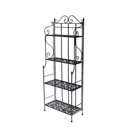 [S-V6432000000] Scaffale Metallo Jessica Nero 4P 59x29 cm H158
