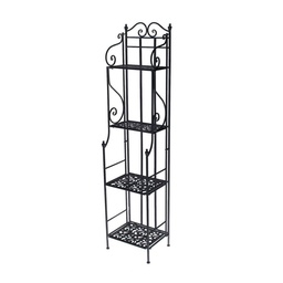 [S-V6432040000] Scaffale metallo nero 4p stretto 35x29xh158 cm