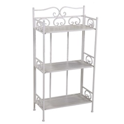 [S-V6459460000] Scaffale Metallo New Jessica 3 Piani Bianco Brush 47x23,5x90 cm