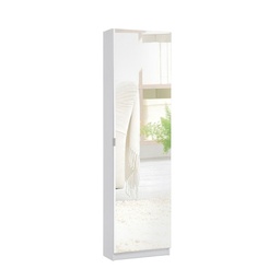 [85751] Scarpiera 1 anta a specchio struttura bianca 51x22xh.181 cm