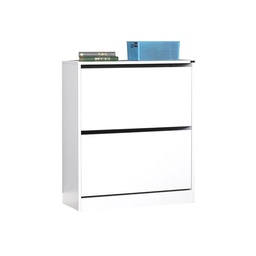 [S-FZ84862] Scarpiera 2 ante a ribalta bianco lucido 73x26xh.84 cm