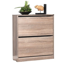 [S-FZ84863] Scarpiera 2 ante a ribalta colore quercia 73x26xh.84 cm