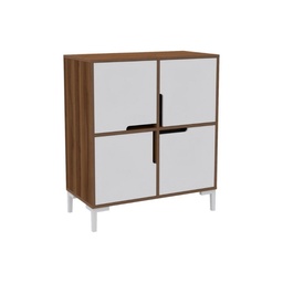 [S-FZ97204] Scarpiera 4 scomparti noce bianco Wind Tower  90x45xh.90 cm
