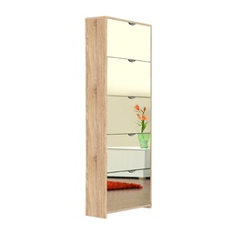 [85740] Scarpiera 5 ribalte a specchio struttura rovere sonoma 58x17xh.177 cm