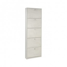 [S-OSK555OSOSK] Scarpiera slim con cinque ante Bianco Ossido 63x18x h190 cm