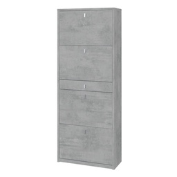 [S-OSK569CECEK] Scarpiera con quattro ante e un cassetto Beton Cemento 63x29x h164 cm