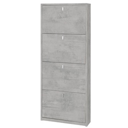 [S-ASK554CECEK] Scarpiera Salvaspazio Quattro Ante Beton Cemento 63x18x154 cm