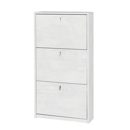 [S-ASK553OSOSK] Scarpiera Slim Salvaspazio Tre Ante Bianco Ossido 63x18x h117 cm