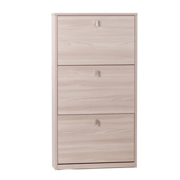 [S-OSK553OLOLK] Scarpiera slim salvaspazio tre ante Olmo Chiaro 63x18x h117 cm