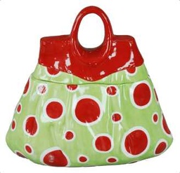 [S-V9158280000] Scatola borsa verde a pois rossi cm. 28 x 17 h 26,5