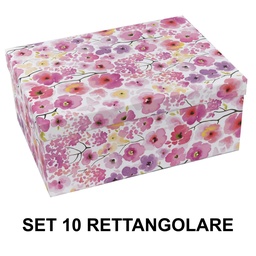 [S-V1225960000] Scatola cartone 1-10 fiori rosa rettangolare cm37,5x29h16