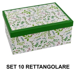 [S-V1225990000] Scatola cartone verde bianco rettangolare cm37,5x29h16