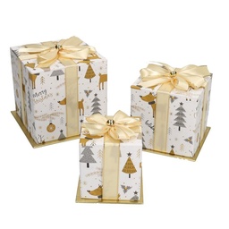 [S-V1221890000] Scatola Cartone Bianco Oro Quadro 14x14x12,5 cm