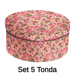 [S-V1212740000] Scatola cartone con roselline multicolore ø40,5x17,8