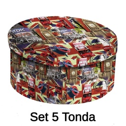 [S-V1212590000] Scatola Cartone Multicolor London 40,5x17,8 cm - Perfetta per l'Arredamento