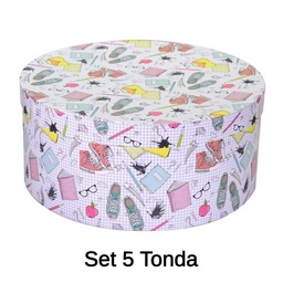 [S-V1217280000] Scatola cartone 1-5 school tondo ø40,5x17,8 cm