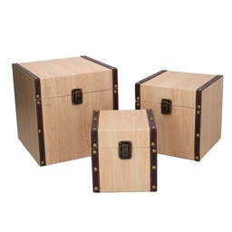 [S-V1225510000] Scatola ecopelle effetto legno quadro cm22x22h22