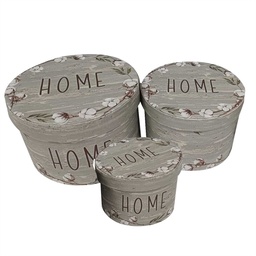 [S-V1225850000] Scatola tonda in ecopelle grigia per la casa 1-3 cm ø27h18