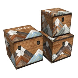 [S-V1223640000] Scatola Ecopelle Adventures 1-3 Quadro 30,5x30,5x30,5 cm