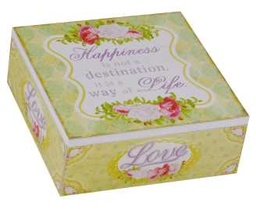 [S-V9137000000] Scatola Grande Quadrata Happiness - 22 x 22 x 7 cm