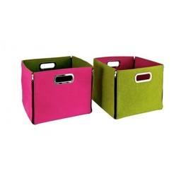 [S-B0213032] Scatola in feltro con zip verde fucsia assortite
