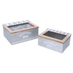 [S-V5960900000] Scatola legno rettangolare naturale per 1-2 bistrot cm23x18h10,5