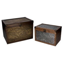 [S-V5035540000] Scatola rettangolare in legno 38x26x26,7 cm