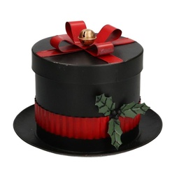 [S-V6115460000] Scatola Metallo Nero Cappello Tondo Ø25x19 cm