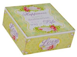 [S-V9136990000] Scatola Piccola Quadrata Happiness LD-7049 22 x 22 x 7 cm