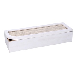 [S-V5962280000] Scatola portathe legno bianco rettangolare 29x10x6 cm