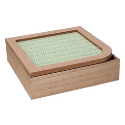 [S-V5962230000] Scatola portathe legno marrone quadro 20x20x6 cm