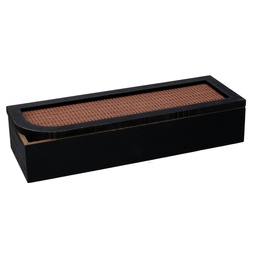 [S-V5962270000] Scatola portathe legno nero rettangolare 29x10x6 cm