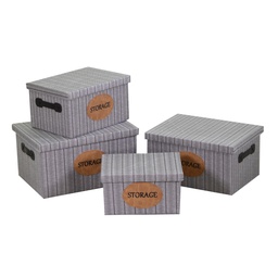 [S-V2320600000] Scatola tessuto grigio rettangolare 40x30x22 cm