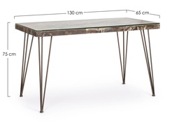 [S-B0740250] Scrivania in cemento e metallo Atlantide 130 x 65 cm