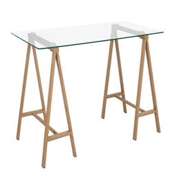 [S-B0710397] Scrivania moderna Alchimia con piano in vetro 140x70x76h cm