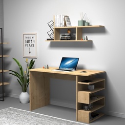 [S-FZ94772] Scrivania rovere Mikro 120x56x74H cm. con mensola