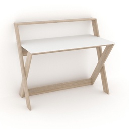 [95002] Scrivania stile scandinavo naturale  bianco Alixus 113x59xh.97 cm
