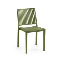 [99899] Sedia Bars in Polipropilene Verde Oliva Resistente ai Raggi UV e Umidità L46 x P56 x H82