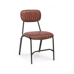 [S-B0746102] Sedia Debbie arancio scuro vintage in ecopelle