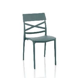 [98178] Sedia Esme polipropilene grigio metal schienale incrocio
