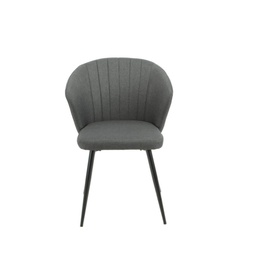 [S-FZ100170] Sedia Imbottita Krid Grigio Scuro con Piedi in Metallo Nero  44x41x82 cm